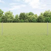 VidaXL Hek met paal zilver 0,6 x 10 m staal - thumbnail
