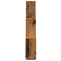 Wandschap kubus 78x15x93 cm bewerkt hout oud houtkleurig - thumbnail
