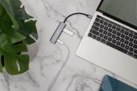 Digitus DA-70245 DA-70245 USB-hub 4 poorten USB-A USB 3.2 Gen2 10 GBit/s Met aluminium behuizing Donkergrijs - thumbnail