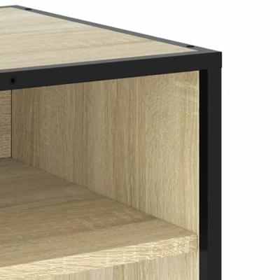 Tv-meubel 91x40x46 cm bewerkt hout metaal sonoma eikenkleurig Tv-meubel 91x40x46 cm bewerkt hout metaal sonoma eikenkleurig