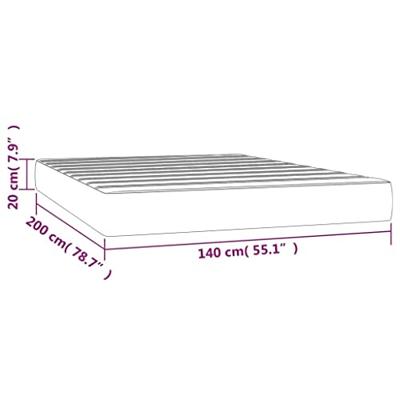 Pocketveringmatras medium 140x200x20 cm fluweel donkergrijs