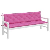VidaXL Tuinbankkussens 2 st 200x50x7 cm stof roze - thumbnail