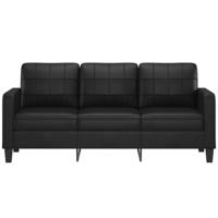 Driezitsbank 180 cm kunstleer zwart - thumbnail