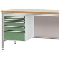 Manuflex ZB4875.6011 Behuizing onderbouw voor alu-werkbanken, gebruiksh. 500 mm met 5 lades, voor tafel diepte 600 mm - thumbnail