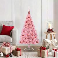 VidaXL Kunstmatig voorverlicht kerstboom met 150 led roze 120 cm pvc - thumbnail