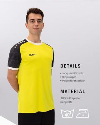 JAKO 4224 Shirt Iconic Km - Zachtgeel/Zwart - S