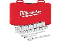 Milwaukee Ratel + doppen set 3/8 Drive 32 pc Ratchet + Socket Set Metric - 4932464945 - thumbnail