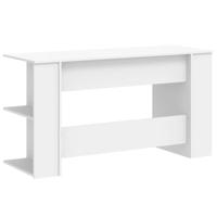 Bureau 140x50x75 cm bewerkt hout wit - thumbnail