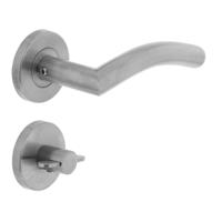 Deurkruk Lisa/hoek 90°op rozet met WC8mm RVS - thumbnail