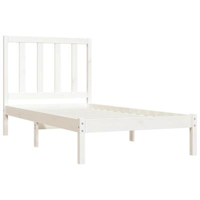 Bedframe massief grenenhout wit 100x200 cm