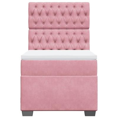 Boxspring met matras fluweel roze 100x200 cm - thumbnail
