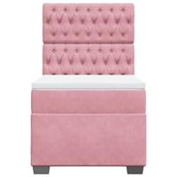Boxspring met matras fluweel roze 80x200 cm - thumbnail