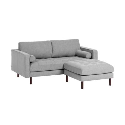 2-zitsbank Debra lichtgrijs met voetenbank 182 cm