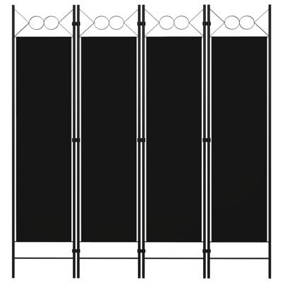 vidaXL Kamerscherm met 4 panelen 160x180 cm zwart vidaXL Kamerscherm met 4 panelen 160x180 cm zwart
