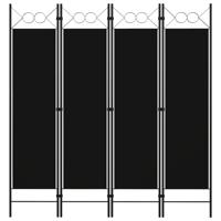 vidaXL Kamerscherm met 4 panelen 160x180 cm zwart - thumbnail