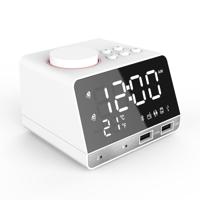 K11 Creative LED Bluetooth 4 2 luidspreker alarm klok muziek display radio (wit) - thumbnail