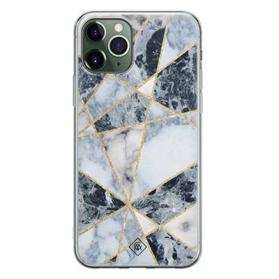 iPhone 11 Pro Max siliconen hoesje - Marmer blauw iPhone 11 Pro Max siliconen hoesje - Marmer blauw