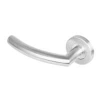 Gatdeel links 1277 half rond 90°op rond rozet staal met 7mm nok RVS - thumbnail