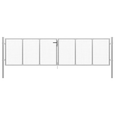 Tuinpoort gegalvaniseerd staal 400x100 cm zilver