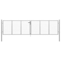 Tuinpoort gegalvaniseerd staal 400x100 cm zilver - thumbnail
