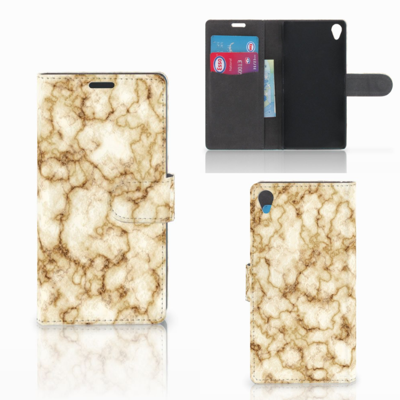 Sony Xperia Z3 | Bookcase | Marmer Goud