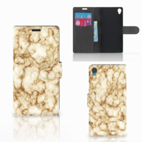 Sony Xperia Z3 | Bookcase | Marmer Goud - thumbnail