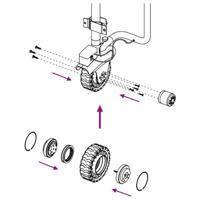 Wiel voor neuswiel 19,5x10 cm massief aluminium en rubber - thumbnail