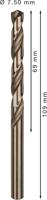 Bosch Accessories 2608585893 HSS Metaal-spiraalboor 7.5 mm Gezamenlijke lengte 109 mm Kobalt DIN 338 Cilinderschacht 10 stuk(s) - thumbnail