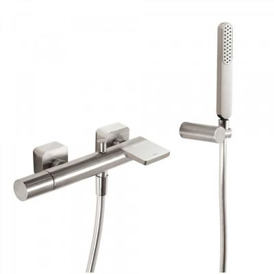 Badkraan Tres Loft | Opbouw | Mengkraan | Waterval uitloop | Incl.Handdoucheset | 2-weg | hoh 15 cm | 1-knop | Rond | RVS look Badkraan Tres Loft | Opbouw | Mengkraan | Waterval uitloop | Incl.Handdoucheset | 2-weg | hoh 15 cm | 1-knop | Rond | RVS look