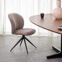 LABEL51 Eetkamerstoel Kimo - Taupe - Micro Suede - Black Frame - thumbnail