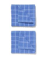 HEMA Vaatdoekjes 30x30 katoen blauw - 2 stuks (felblauw) - thumbnail