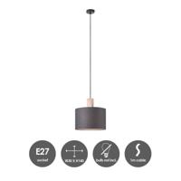 Home sweet home linnen hanglamp 30 cm zwart - thumbnail
