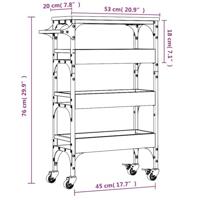 Keukentrolley 53x20x76 cm bewerkt hout zwart - thumbnail