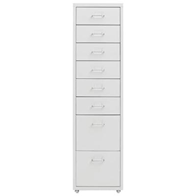 VidaXL Ladeblok verrijdbaar 28x41x109 cm metaal grijs