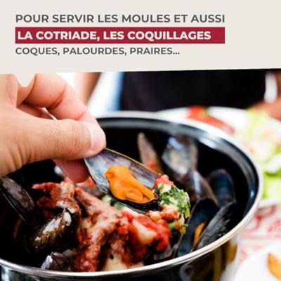 Geëmailleerde mosselpan - Geschikt voor alle kookplaten, inclusief inductie - FACKELMANN - 20,5 x 26 x 17,5 cm - Zwart