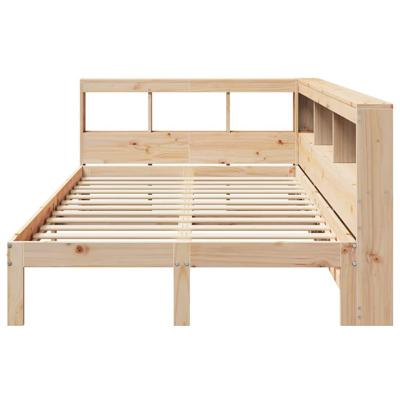 Bed met boekenkast zonder matras massief grenenhout 135x190 cm - thumbnail