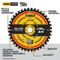 DeWALT Cirkelzaagblad voor Hout | Extreme | Ø 165mm Asgat 20mm 40T - DT10640-QZ - thumbnail