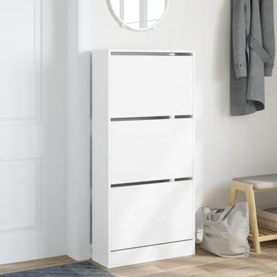 Schoenenkast 60x21x125,5 cm bewerkt hout wit
