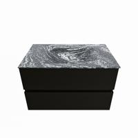 MONDIAZ VICA-DLUX 80cm badmeubel onderkast Urban 2 lades. Inbouw wastafel CLOUD midden zonder kraangat, kleur Lava. - thumbnail