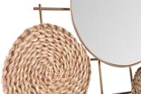 Wanddecoratie DKD Home Decor Spiegel Natuurlijk Metaal Bruin Koper Vezel (72 x 3,5 x 74 cm) - thumbnail