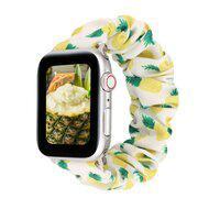 Elastisch scrunchie nylon bandje - Ananasprint - Geschikt voor Apple Watch 38mm / 40mm / 41mm / 42mm - thumbnail