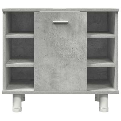 3-delige Badkamermeubelset bewerkt hout betongrijs