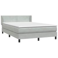 Boxspring met matras fluweel lichtgrijs 160x210 cm - thumbnail