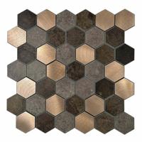 Mozaïek Isodeco Steenstrip Hexagon V-Groef Zelfklevend 28.8x29.2 cm Koper Isodeco - thumbnail
