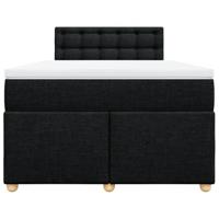Boxspring met matras stof zwart 120x190 cm - thumbnail