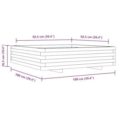 Plantenbak 100x100x26,5 cm geïmpregneerd grenenhout