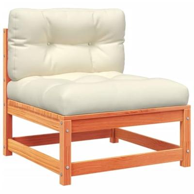 8-delige Loungeset met kussens massief grenenhout wasbruin