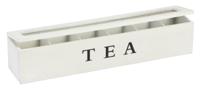 Svenska Living Theedoos hout 6-vaks 9x43x9cm wit - thumbnail