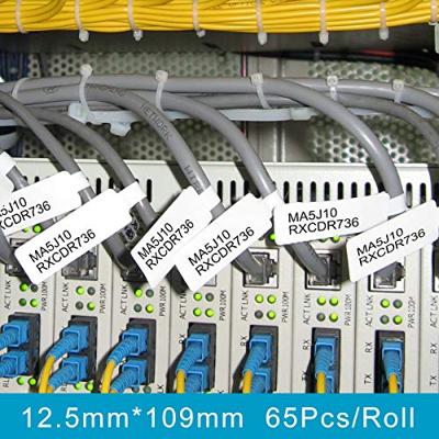 NIIMBOT A2K18638601 Etiketten (rol) 72 x 12.5 mm Wit 65 stuk(s) Kabeletiketten