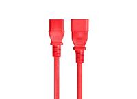 Monoprice Verlengkabel - 2 Voeten - Rood | 18AWG 3 Dirigent PC/Mon 10A (IEC 60320 C14 naar IEC 60320 C13) - thumbnail